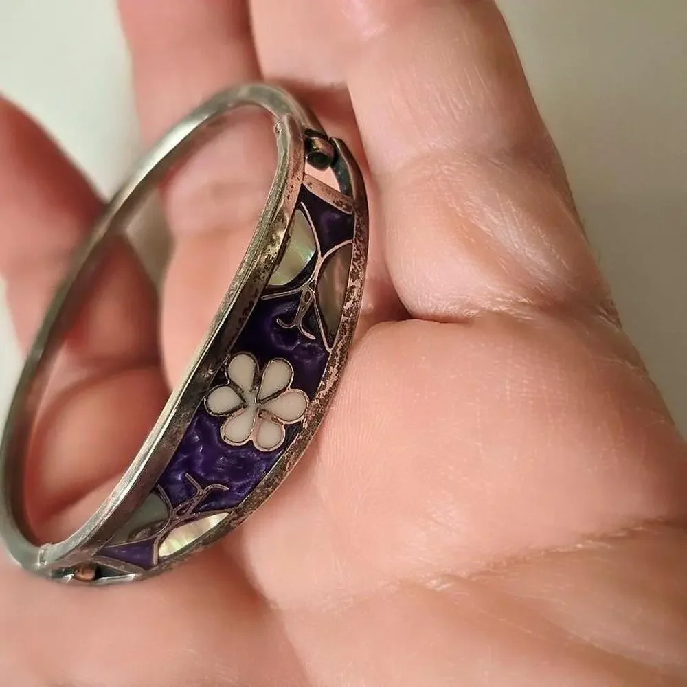 Vintage Child size Mexican alpaca silver bangle